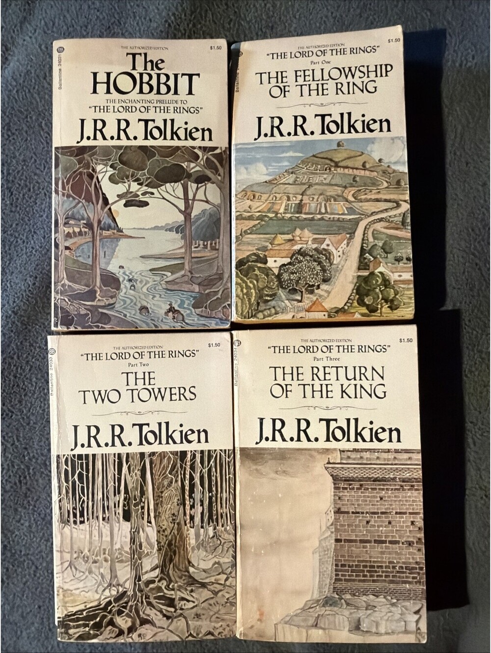 The Lord Of The Rings & The Hobbit J.R.R. Tolkien 4 Book Original Set 1974